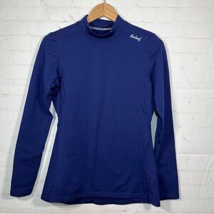 Baleaf Compression Mock Neck Pullover Shirt Womens Medium Blue Cold Gear